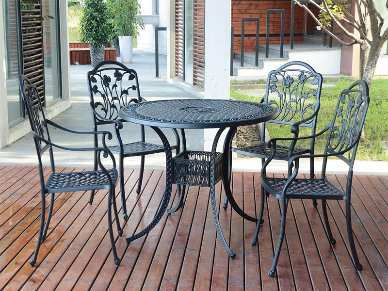 Cast Aluminum garden set for patio backyard,5pcs dining set YQA-828