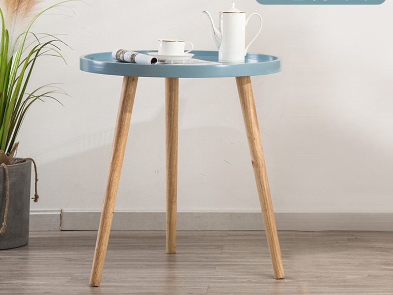 Round wood leg Side Table, Removable Tray Table, coffee table, Easy to Assemble end table, YQ-K1012