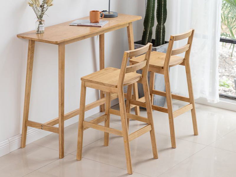 indoor wood bar dining table set, bar stool with the high table furniture YQ-K2006