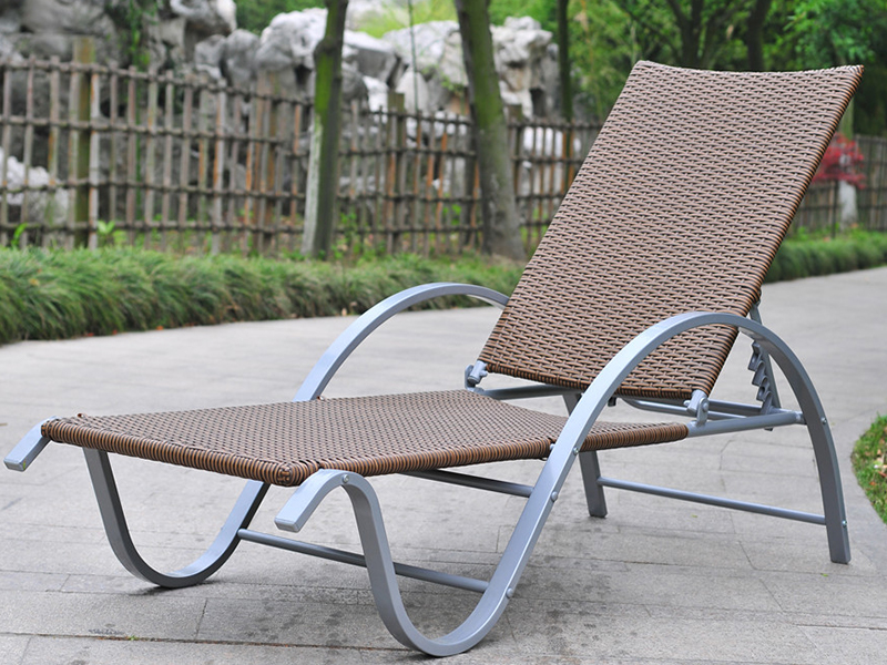 outdoor wicker Lounge, aluminum wicker daybed, poolside wicker lounge YQ-RB-401