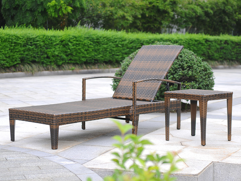 outdoor rattan lounge, aluminum rattan recliner bed, rattan daybed YQ-RB-409