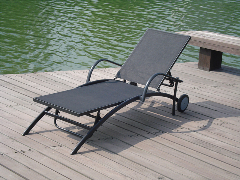 outdoor furniture garden hotel swimming pool chaise lounge with wheels YQ-TB-437