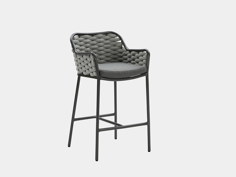 Modern design rope woven single bar chair in aluminum frame YQC-2092-C