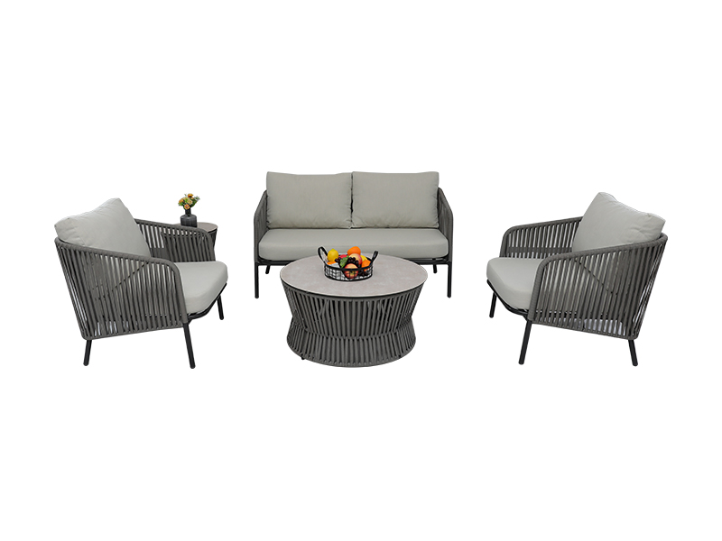 Modern design classic outdoor furniture 5pcs garden rope woven sofa YQC-2796