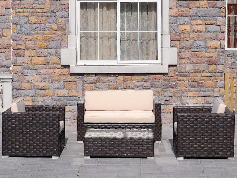 wide rattan weaving sofa set, outdoor leisure sofa, 4pcs outdoor furntiure YQR-124C