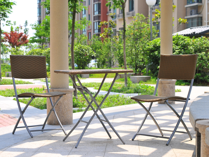 outdoor rattan folding chair set, 3pcs foldin patio furniture YQR-138