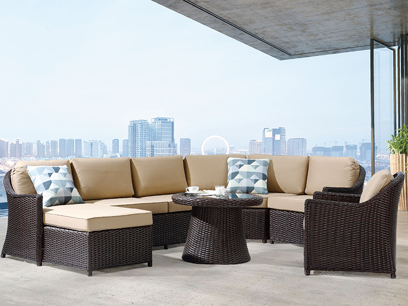 Rattan Sectional sofa aluminum frame outdoor furniture YQR-1603