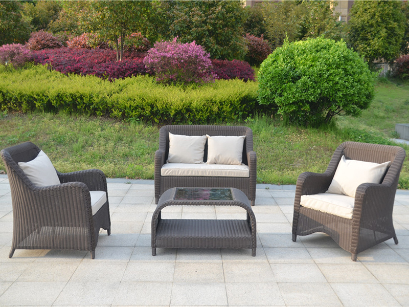 round rattan weaving sofa set, hand-woven aluminum sofa, european size sofa YQR-313