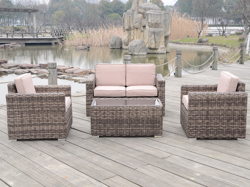 outdoor leisure sofa, 4pcs rattan sofa, aluminum frame rattan sofa, YQR-396A