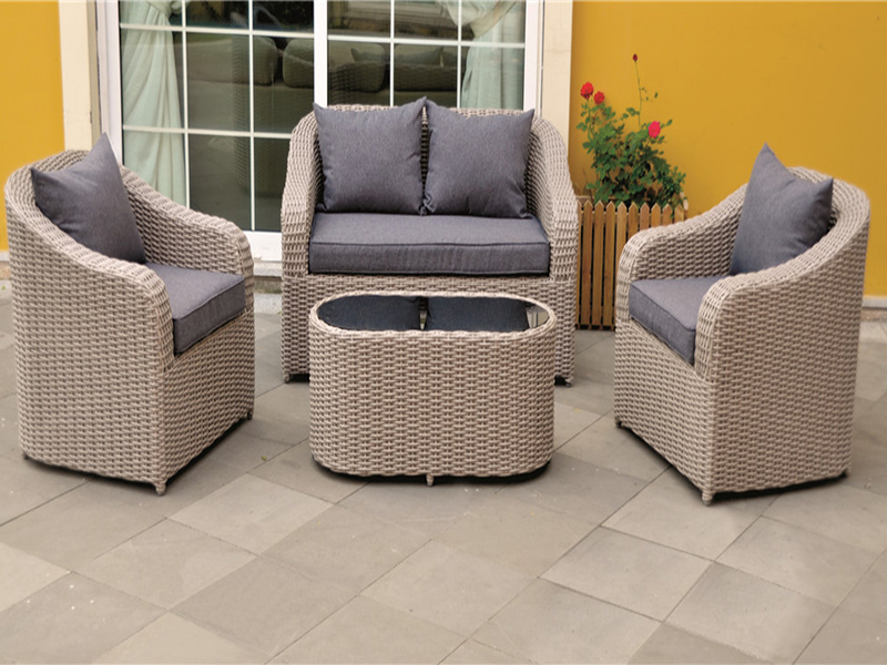 Rattan Sofa Set, aluminum frame, hand-woven rattan sofa set, YQR-408