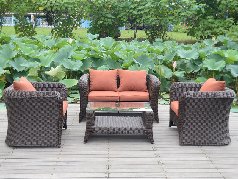 outdoor wicker furniture, hand-weaving plastic rattan furniture YQR-486
