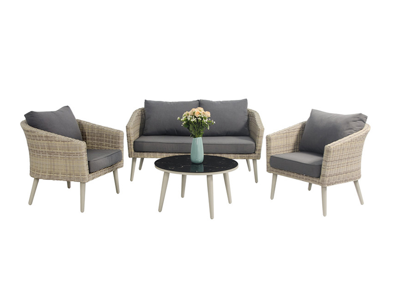 half round rattan sofa set, KD design, aluminum frame Rattan Sofa Set 